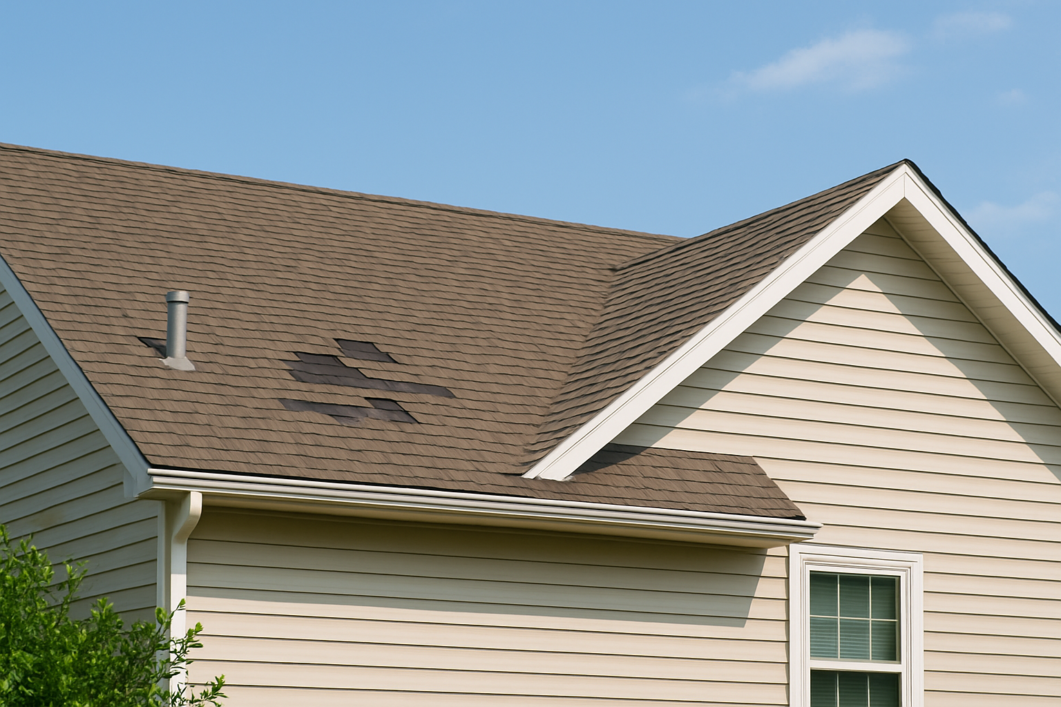 Neighborhood rooftops at sunset